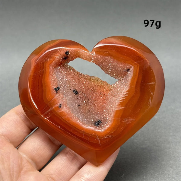 Red Agate Geode Heart-ToShay.org