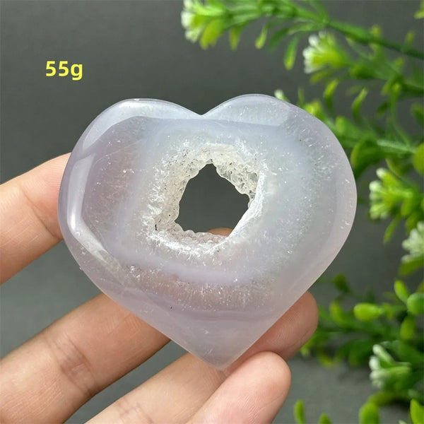 Grey Agate Geode Heart-ToShay.org