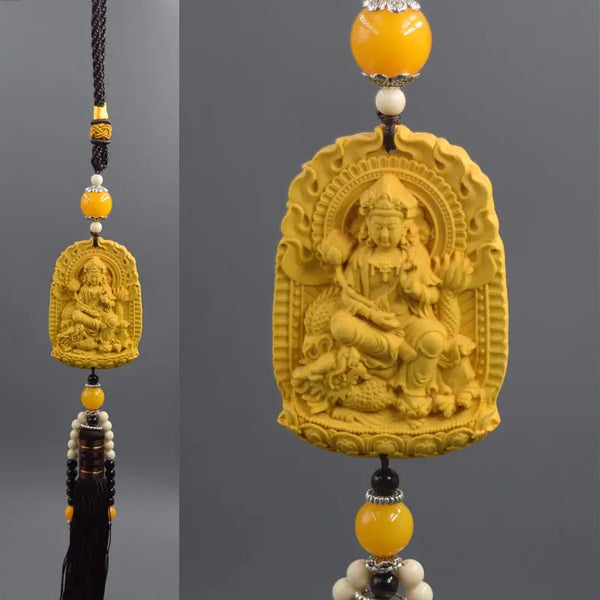 Wood Carved Buddha Pendant-ToShay.org