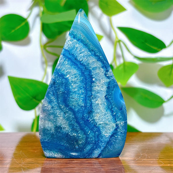 Blue Silk Agate Flame-ToShay.org