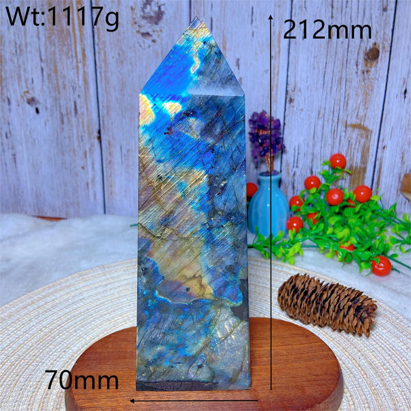 Blue Gold Flash Labradorite Tower-ToShay.org