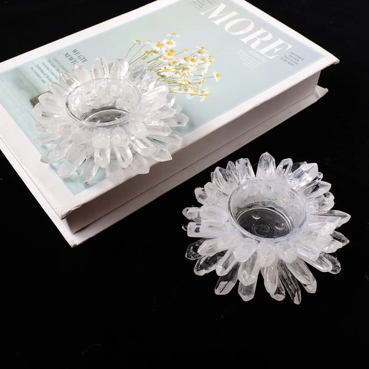 Clear Crystal Candle Holder-ToShay.org