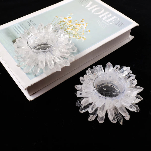 Clear Crystal Candle Holder-ToShay.org
