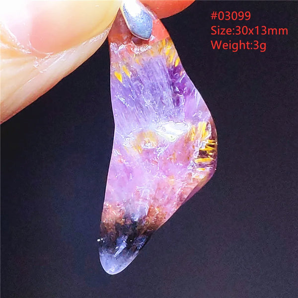Purple Rutilated Auralite Pendant-ToShay.org