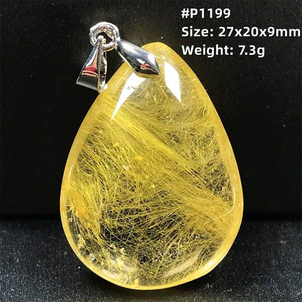 Gold Rutilated Quartz Pendant-ToShay.org