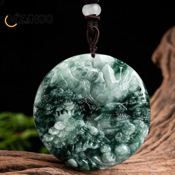 Green Jadeite Flowers Pendant-ToShay.org