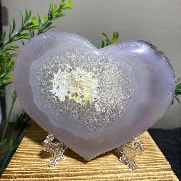 Grey Agate Geode Heart-ToShay.org