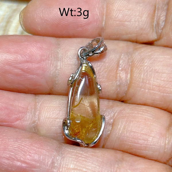 Gold Rutilated Pendant-ToShay.org