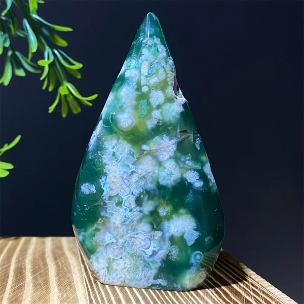 Green Flower Agate Flame-ToShay.org