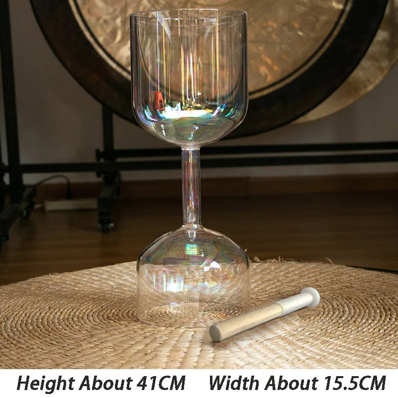 Transparent Crystal Singing Bowl Hand-held Yoga Meditation Singing Bowls Double Headed Sound Healing Percussion Instruments-ToShay.org