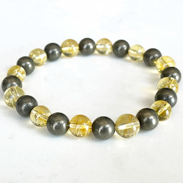 Yellow Citrine Pyrite Bracelet-ToShay.org
