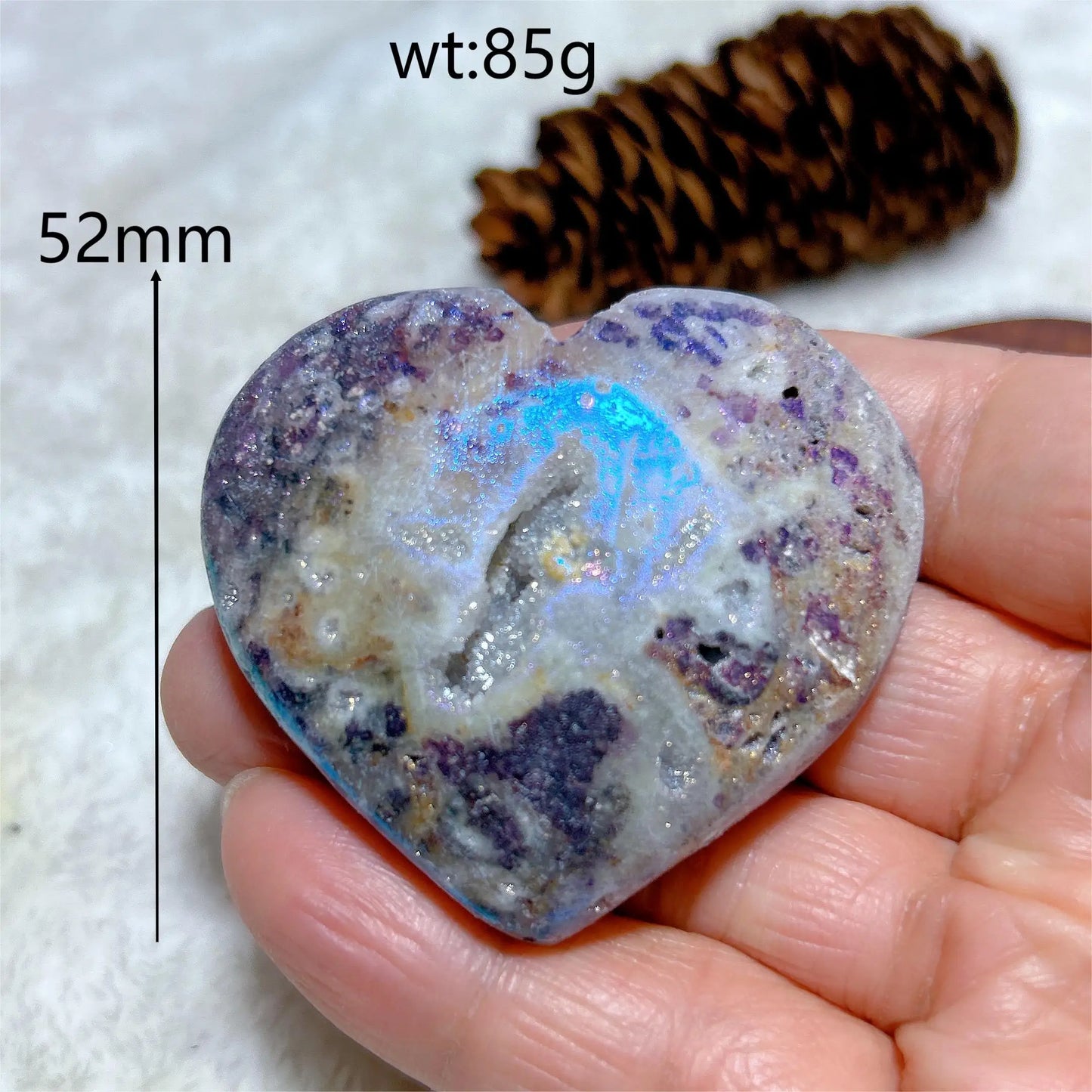 Purple Aura Sphalerite Heart-ToShay.org