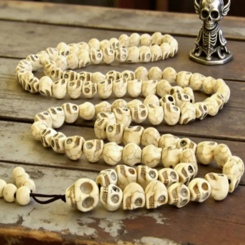 White Howlite Skull Beads-ToShay.org