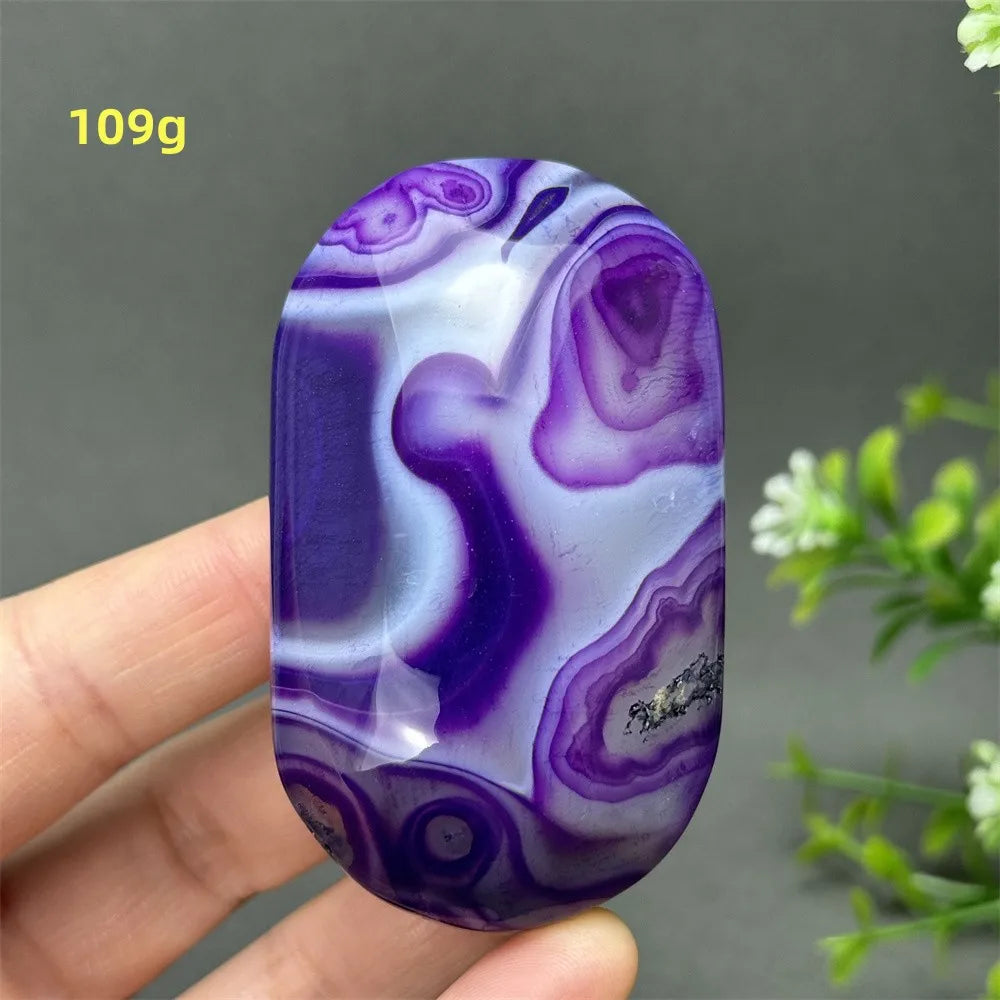 Purple Agate Palm Stone-ToShay.org
