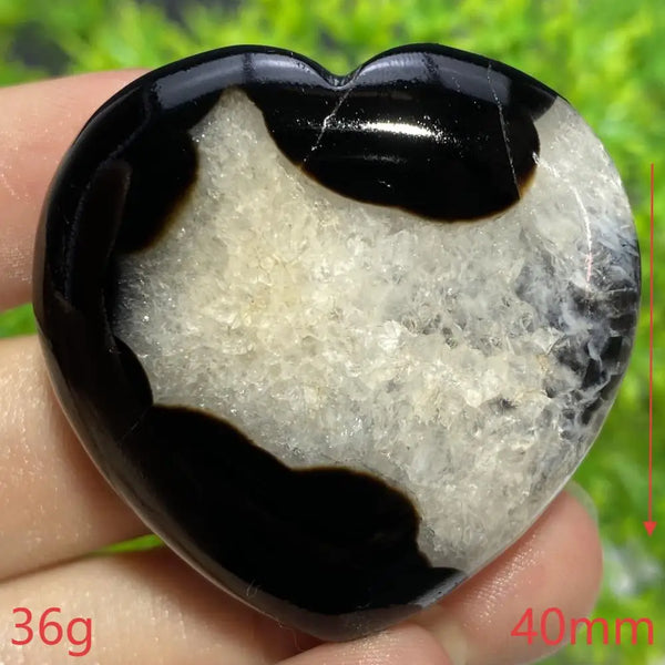 Black Agate Geode Heart-ToShay.org