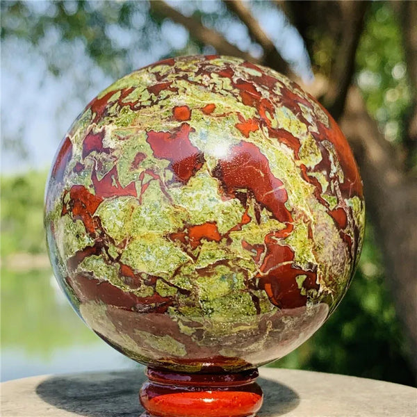 Green Dragon Blood Stone Ball-ToShay.org