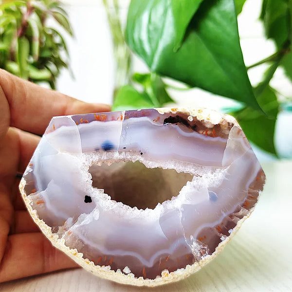 Blue Agate Geode Point-ToShay.org