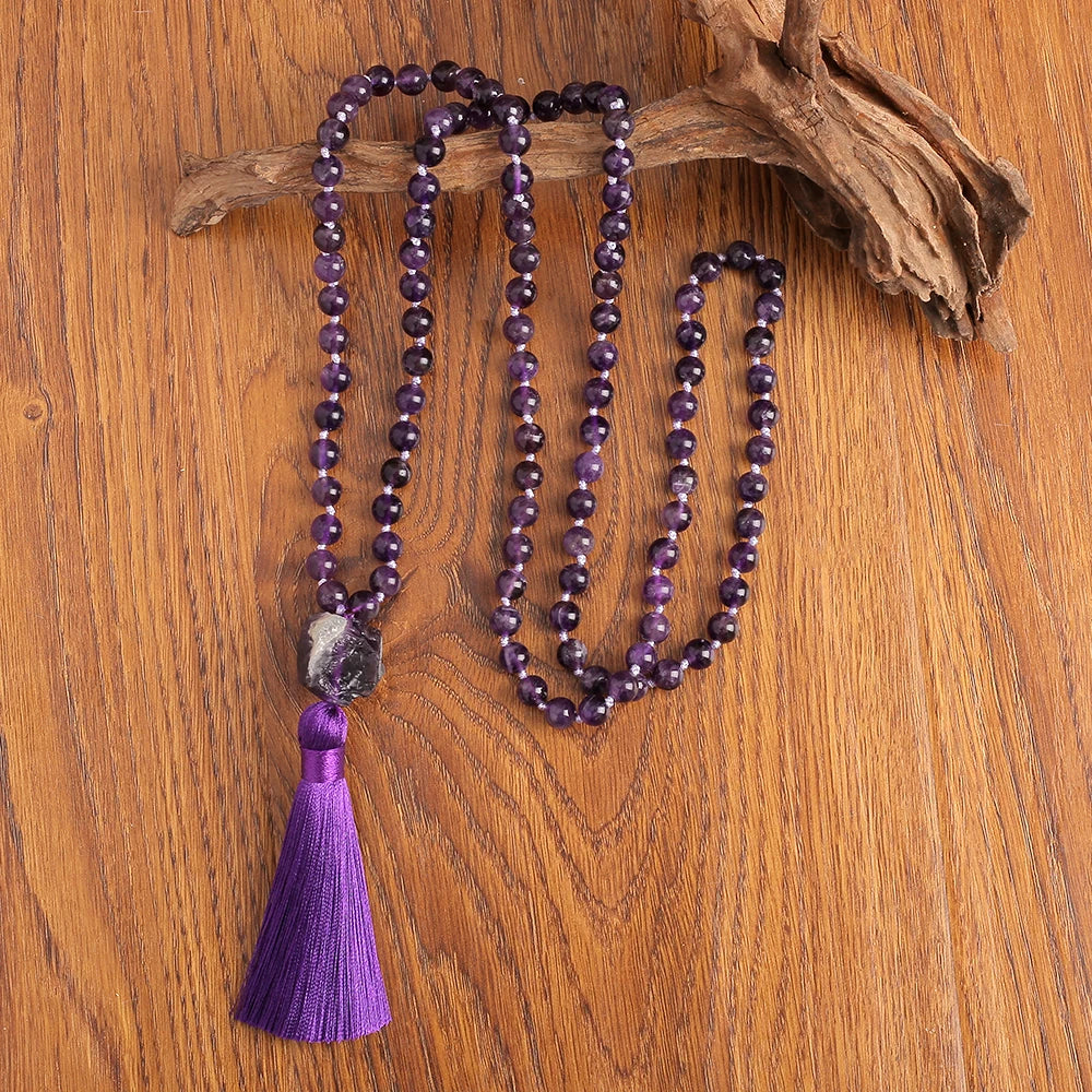 Purple Amethyst Mala Beads-ToShay.org