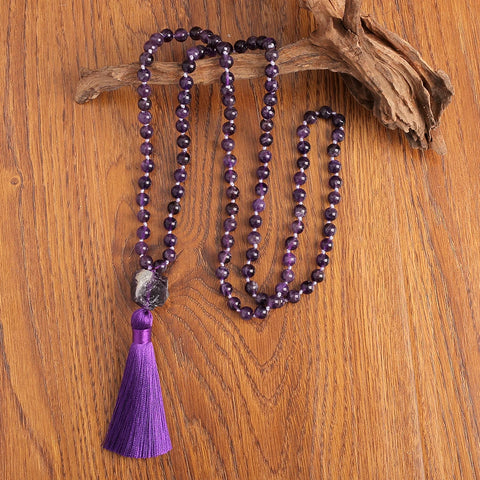 Purple Amethyst Mala Beads-ToShay.org