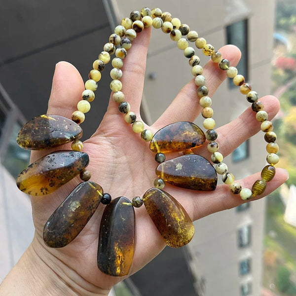 Yellow Amber Necklace-ToShay.org