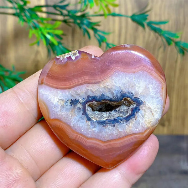 Red Agate Geode Heart-ToShay.org