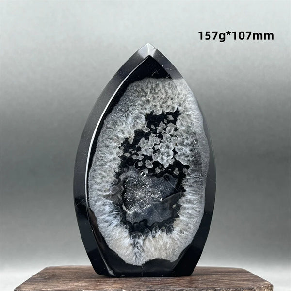 Black Agate Geode Torch-ToShay.org