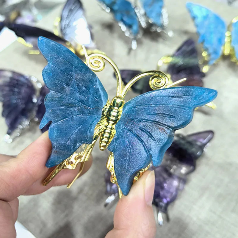 Blue Apatite Butterfly-ToShay.org
