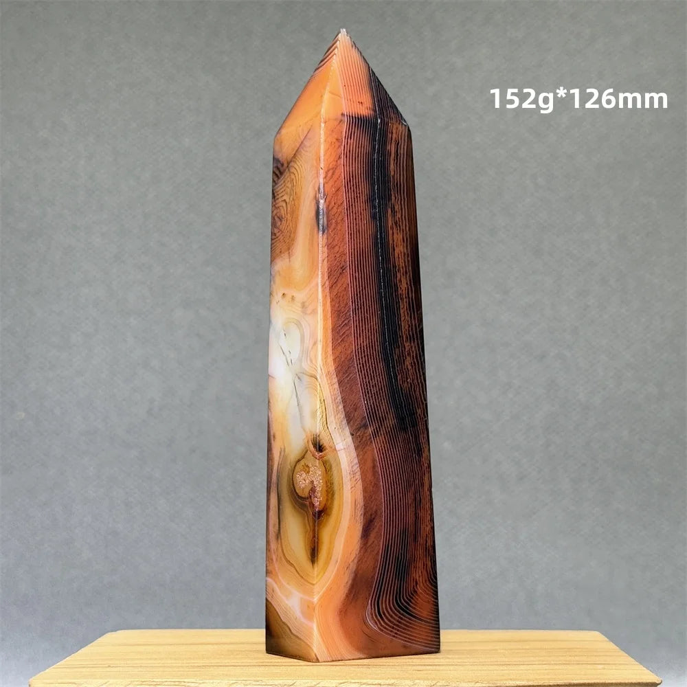 Orange Striped Agate Obelisk-ToShay.org