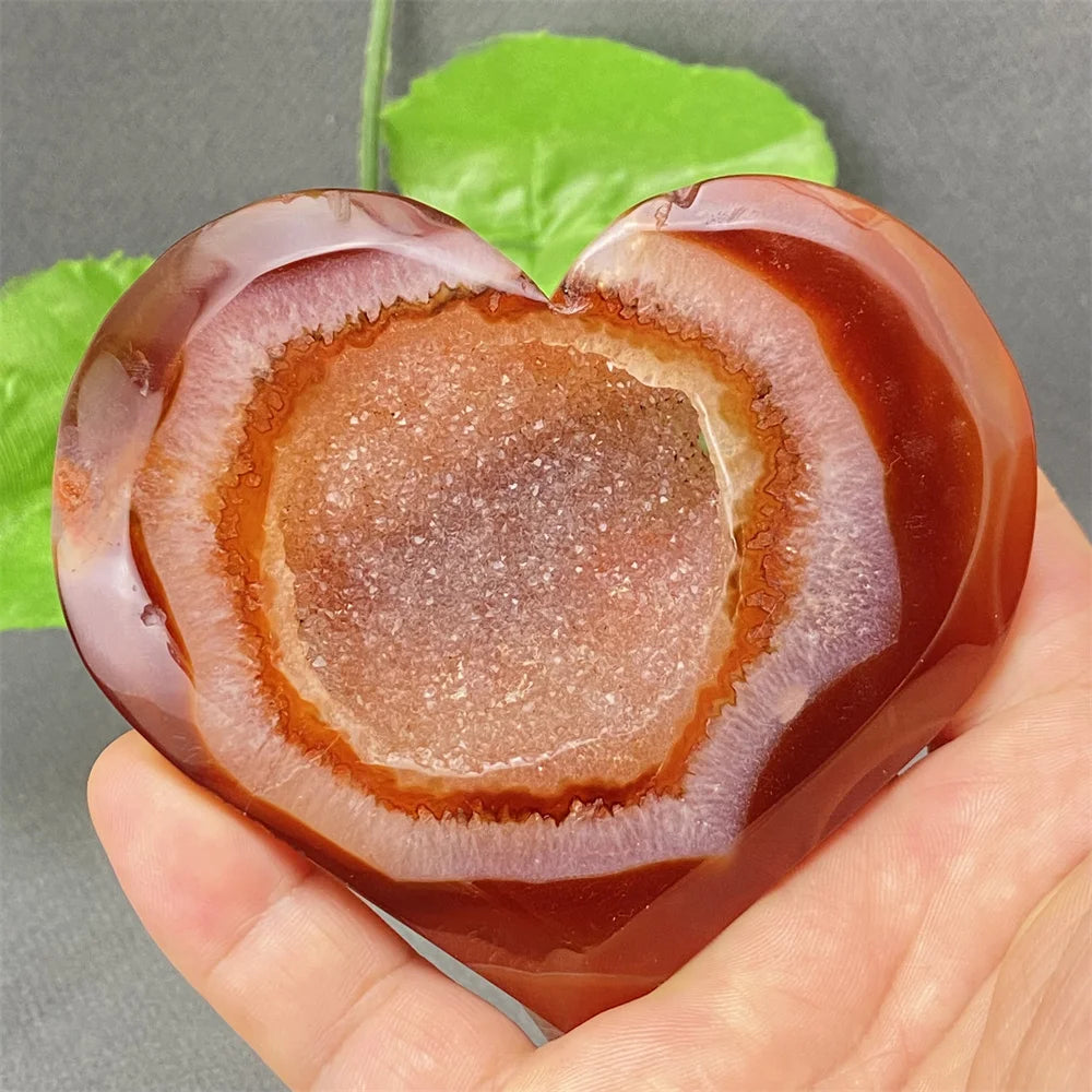 Red Agate Geode Heart-ToShay.org