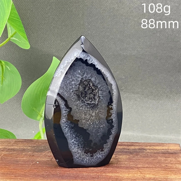Black Agate Geode Flame-ToShay.org