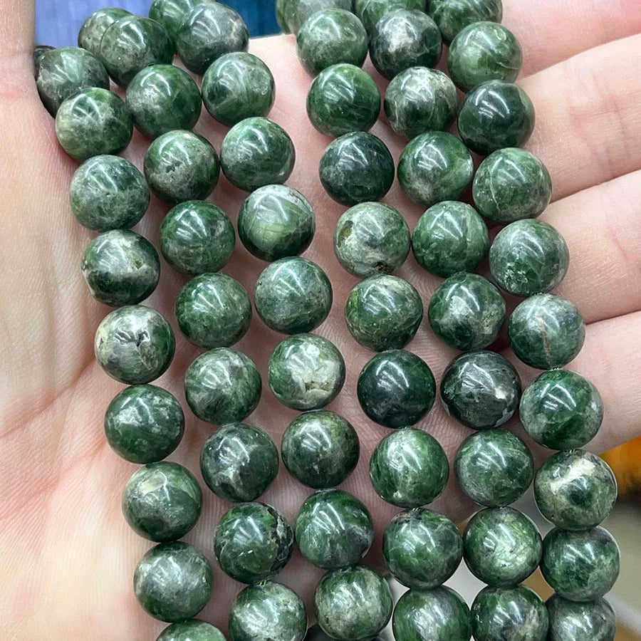 Green Diopside Crystal Beads-ToShay.org