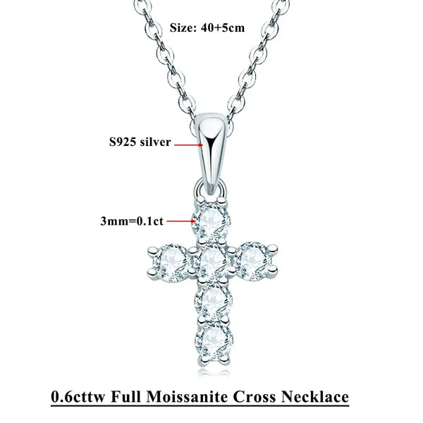 Silver Diamond Cross Necklace-ToShay.org