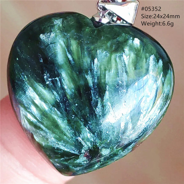 Green Seraphinite Heart Pendant-ToShay.org