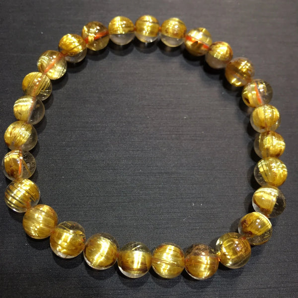 Gold Rutilated Quartz Bracelet-ToShay.org