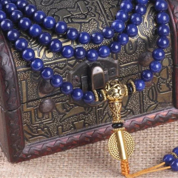 Blue Lapis Lazuli Prayer Mala-ToShay.org