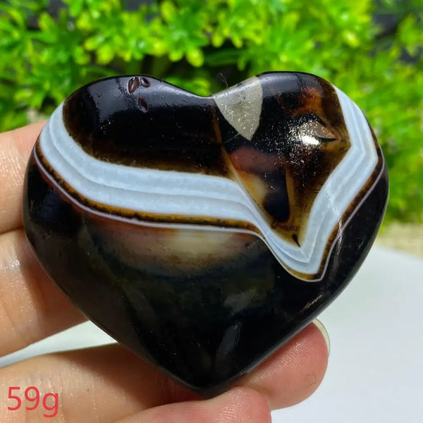 Black Agate Geode Heart-ToShay.org