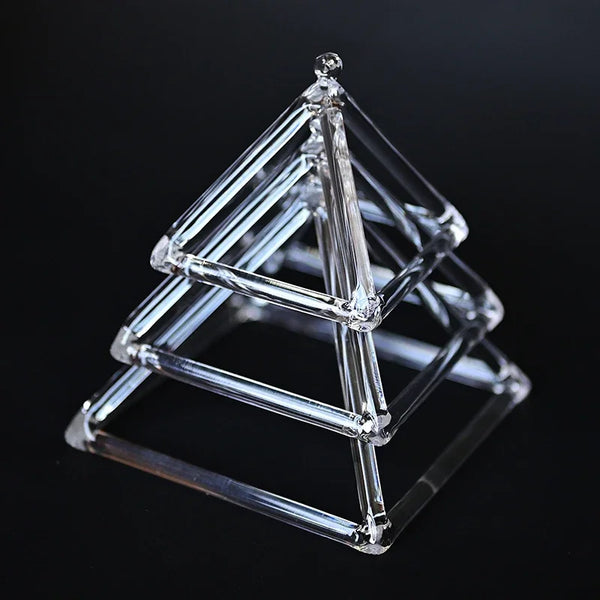 Clear Crystal Singing Pyramid-ToShay.org