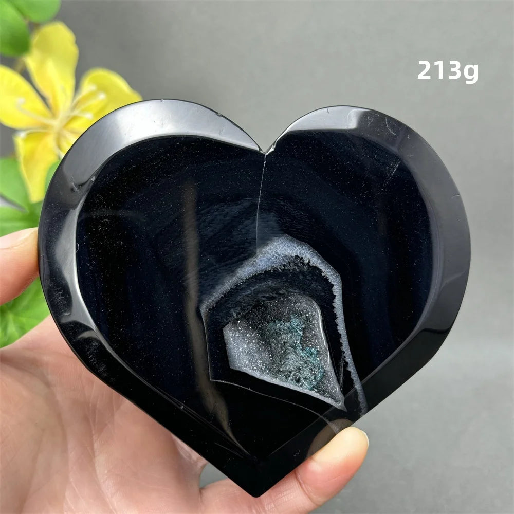 Black Agate Crystal Heart-ToShay.org