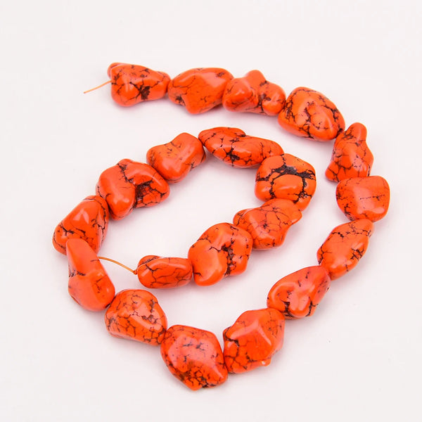 Orange Turquoise Nugget Beads-ToShay.org