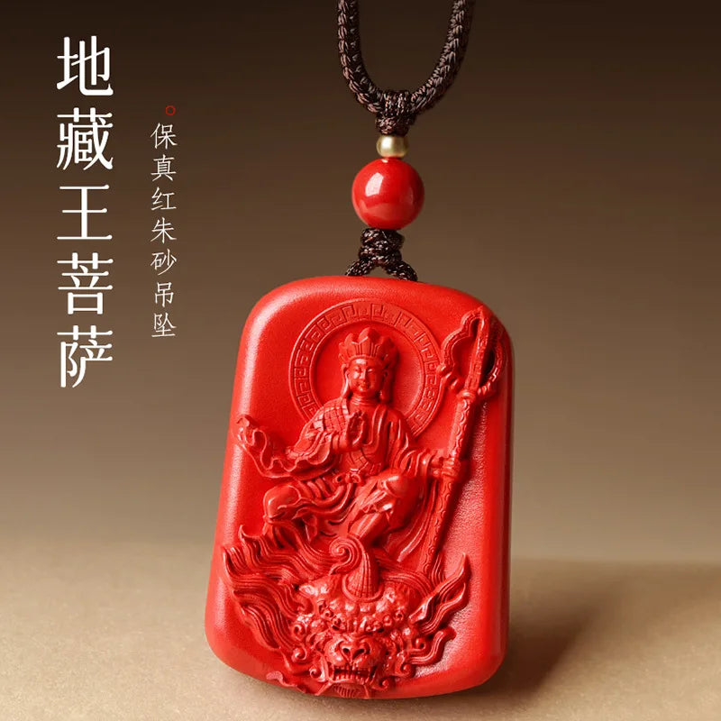 Red Cinnabar Ksitigarbha Pendant-ToShay.org