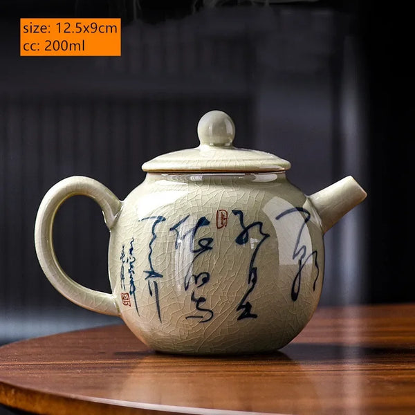 Ice Crack Glaze Ceramic Teapot-ToShay.org