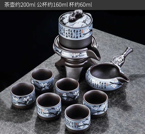 Black Ceramic Rotation Tea Sets-ToShay.org