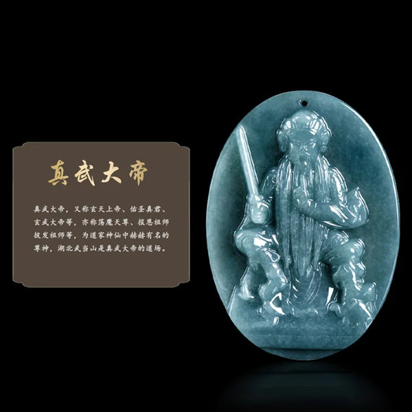 Blue Jadeite Buddha Pendant-ToShay.org