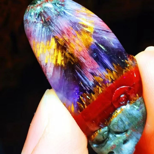 Red Auralite Cacoxenite Pendant-ToShay.org