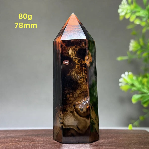 Black Red Agate Stripe Obelisk-ToShay.org