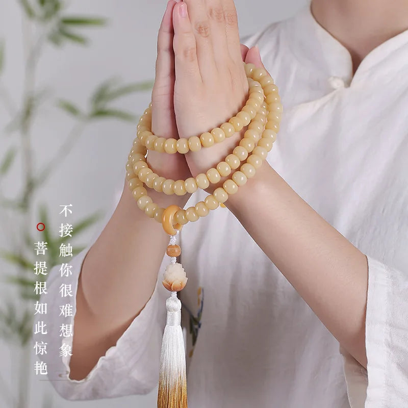 Yellow Bodhi Root Beads-ToShay.org