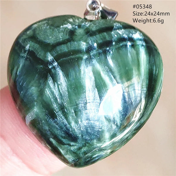 Green Seraphinite Heart Pendant-ToShay.org