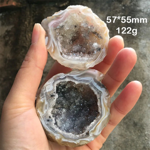 Grey Agate Geode Crystal-ToShay.org