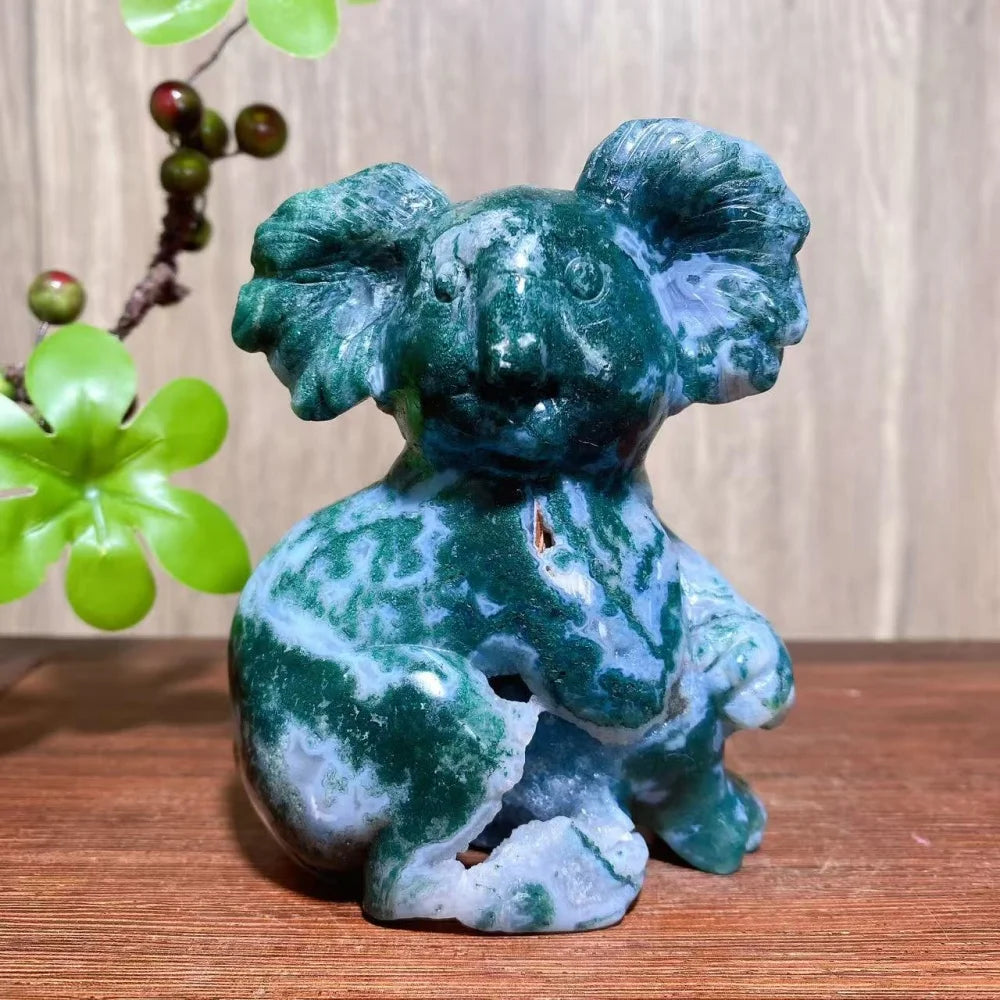 Green Moss Agate Koala-ToShay.org
