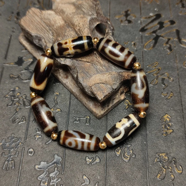 Tibetan Agate Dzi Bracelet-ToShay.org